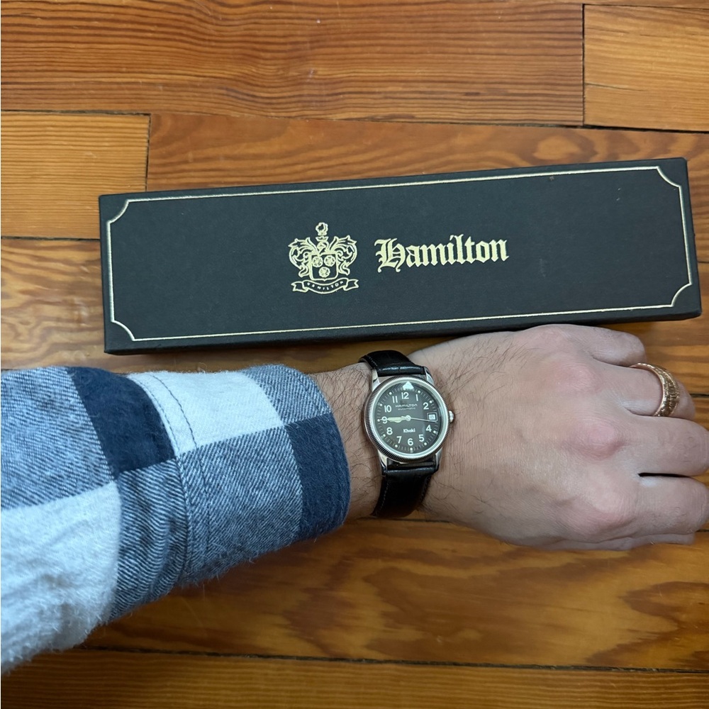 HAMILTON Khaki Automatic 8753 Men's Black Swiss Analog 35mm SS Not Original Box - Picture 8 of 16